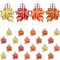 Funtery Thanksgiving Maple Leaf Ornaments Small Maple Leaf Hanging Pendant Small Tree Fall Autumn Mini Hanging Ornaments for Thanksgiving Tree, Table, Party Farmhouse Rustic Home Decorations(24 Pcs)